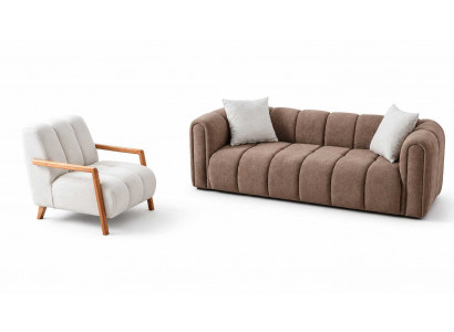 Sofagarnitur 3+1 Sitzer Elegante Wohnzimmer Set 3tlg Luxusmöbel Polstermöbel