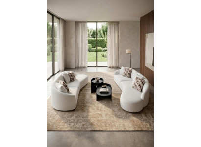 Sofagarnitur 4 Sitzer Set Modern Weiss Schwarz Elegant Couchtisch