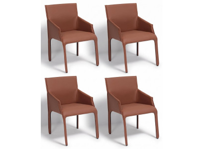 Stühle Exklusives Design Braun Kunstleder Stilvoll Robust Elegant