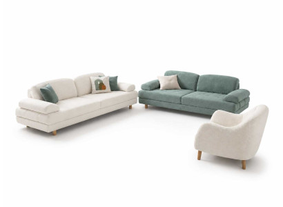 Moderne weiche Möbel stilvolle Wohnzimmer Sofa-Set 3+3+1 Garnitur