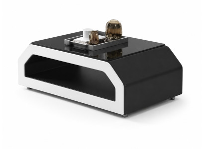 Modern Couchtisch Schwarz Weiß Luxus Sofatisch LED Design Premium