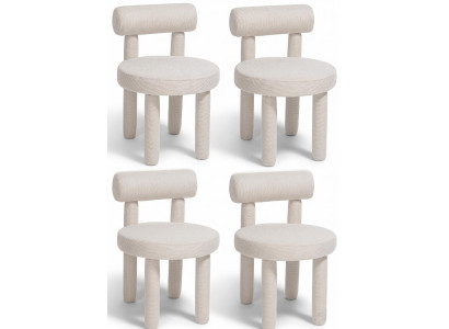 Stühle Design Weiß Stoff Rund Formschön Ausdrucksstark Zeitlos Edel