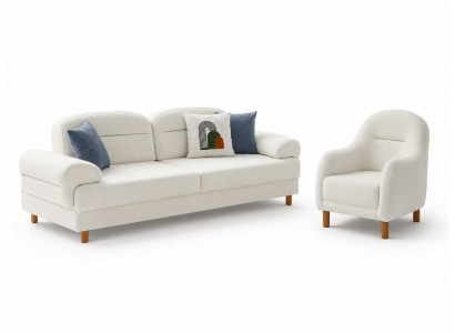 Weiß Sofa Set 3+1 Sitzer Polstermöbel Luxusmöbel Komfortabel Garnitur