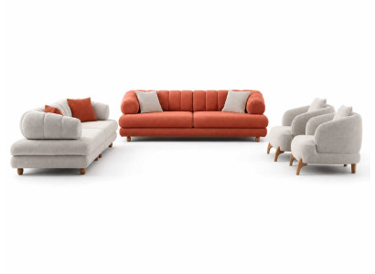 Modernes Luxus Sofa-Set 3+3+1+1 Sitzer fürs stilvolle Wohnzimmer
