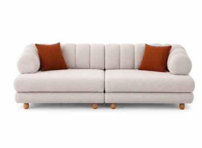 Designsofa Weiß Sofa 3 Sitzer Luxuriöses weicher Polsterung Polstersofa