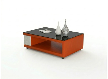 Couchtisch Modern Schwarz Orange Hochglanz Elegant Wohnzimmertisch