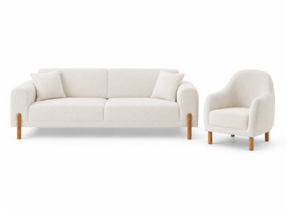 Modernes Sofa Set 3+1 Sitzer Stoffsofa Wohnzimmer Elegant Polstermöbel