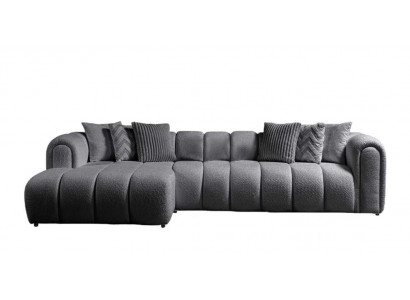 Stilvolles Schwarz Ecksofa L Form weich bequem im modernen Design