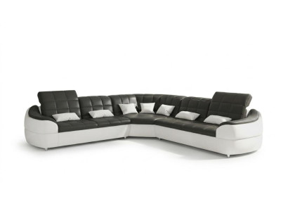 Modern Ecksofa L-Form Schwarz LED Couch Elegant Design Luxus Premium *
