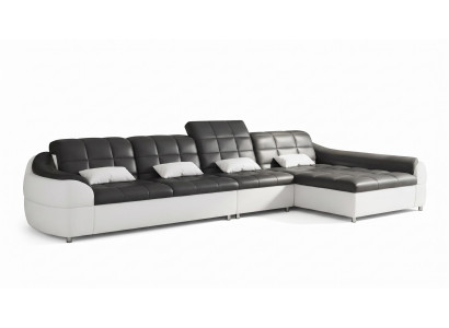 Modern Ecksofa L-Form Schwarz LED Couch Elegant Design Luxus Premium *