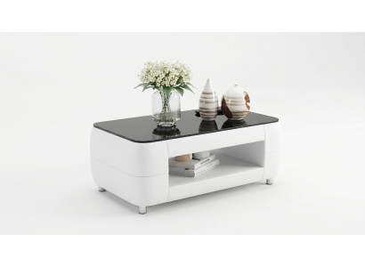 Couchtisch Modern Weiß Schwarz Hochglanz Elegant Wohnzimmertisch Luxus *