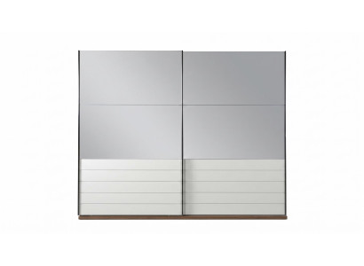 Kleiderschrank Moderner Grau Weiß Design Schiebetüren Luxus bequem