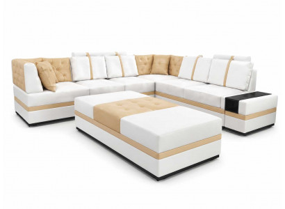 Weiches luxuriöses Ecksofa L-form Kunstleder stilvoll bequem Polstermöbel Set *