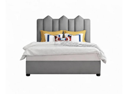 Graues Leder-Kinderbett Jugendbett für Jungen und Mädchen Kindermöbel