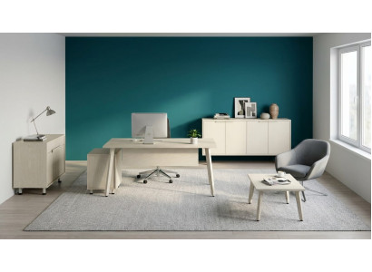 Designer Büro Set Schreibtisch Sideboard Kommode Modern Elegant