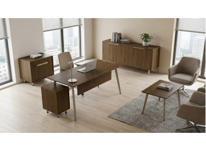 Exklusive Arbeitszimmer Garnitur Edler Schreibtisch Robuste Kommode
