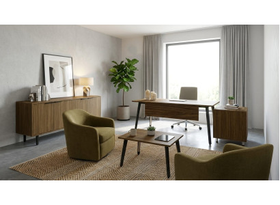 Exklusives Chefbüro Möbel Set Schreibtisch Sideboard Büroeinrichtung