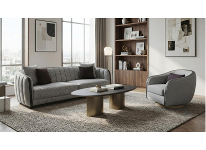 Wohnzimmer Set 3-sitzer Couchtisch Modern Komfortabel Robust Stabil