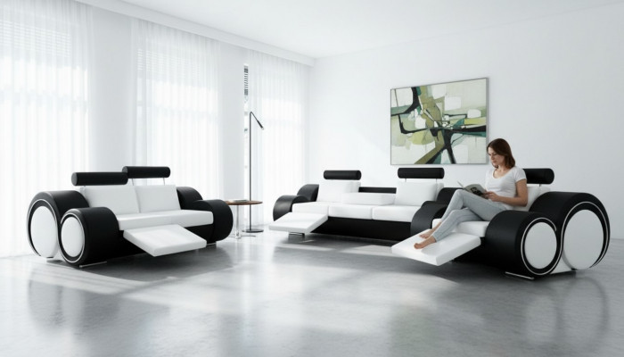 CANAPÉ EN CUIR 321 Ensemble de canapés 3 places ENSEMBLE RELAX UPHOLSTERY SET CANAPÉ SET