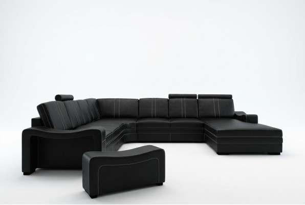 XXL CANAPÉ EN CUIR CANAPÉ EN CUIR CANAPÉ D'ANGLE Canapé paysage vivant Nouvelle suite de canapé SOFA