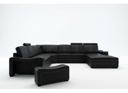 XXL CANAPÉ EN CUIR CANAPÉ EN CUIR CANAPÉ D'ANGLE Canapé paysage vivant Nouvelle suite de canapé SOFA