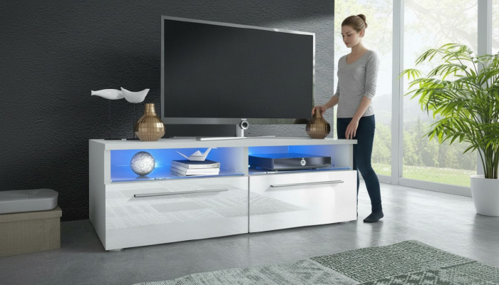 Meuble TV LED TV Cabinet Lowboard Buffet TV Console de télévision murale à haute brillance Stand TV