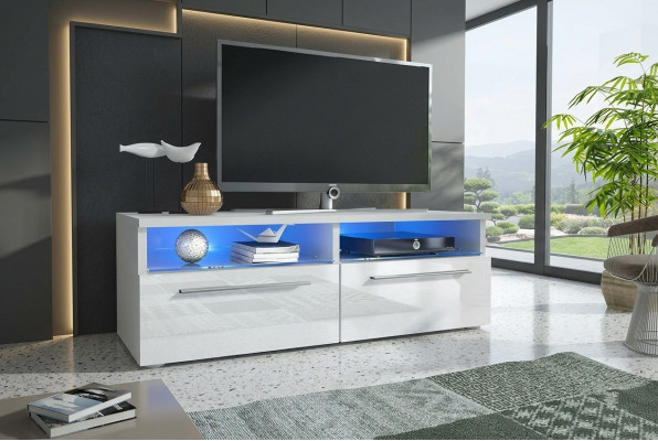 Meuble TV LED TV Cabinet Lowboard Buffet TV Console de télévision murale à haute brillance Stand TV