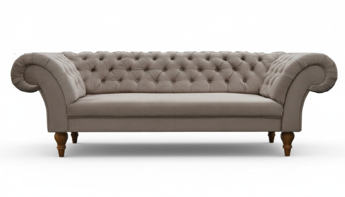 CANAPÉ CHESTERFIELD EN TISSU - ENSEMBLE DE CANAPÉS EN TISSU 3 PLACES NEUF FABRIQUÉ EN UE