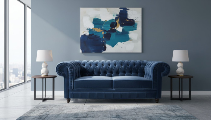 Chesterfield canapé en tissu et cuir, canapé 3 places en cuir, ensemble de canapé NEUF