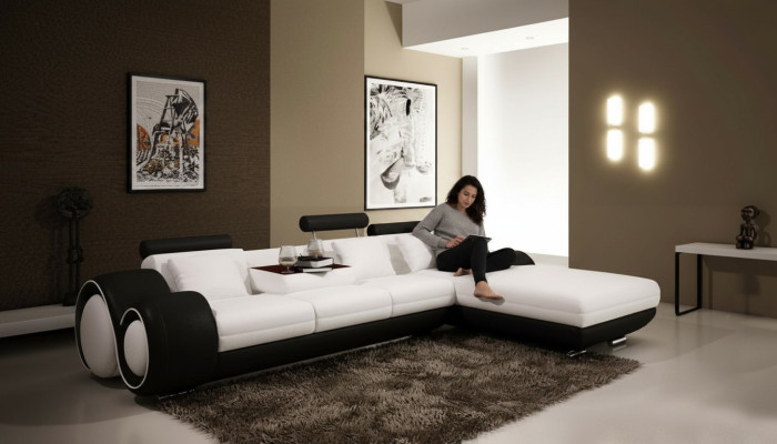 Canapé en U en forme de U Sofa Salon Canapé d'angle Suite Design Moderne