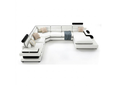 Canapé en cuir canapé salon paysage canapé d'angle suite d'angle décoration design moderne