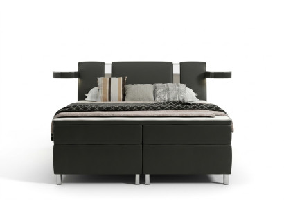 Lit à sommier tapissier avec cadre en cuir pour hôtel, y compris matelas et lit en cuir Visco.