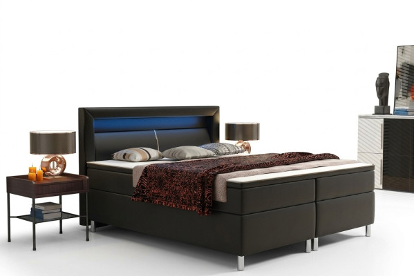 Lit confortable Box Hotel avec Visco & Matelas en cuir Lits Lit double