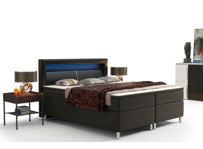 Lit confortable Box Hotel avec Visco & Matelas en cuir Lits Lit double