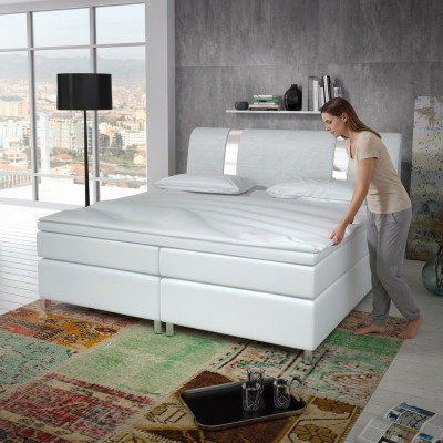 Lit sommier à ressorts Box Hôtel Lit avec Visco & Matelas Lit en cuir Lits Lits doubles