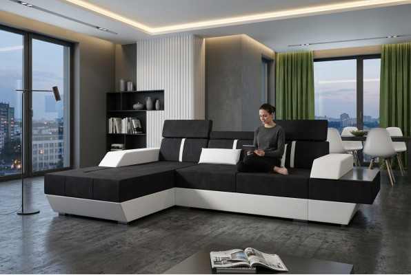Canapé en tissu Canapé d'angle Tissu Tissu Paysage de vie Rembourrage neuf Canapé en tissu Sofa Canapé