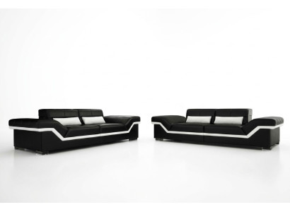 CANAPÉ EN CUIR GRAND CANAPÉ 3 + 3 CANAPÉ DESIGN Ensemble de canapés en cuir NOUVELLE SOFAGARITUR