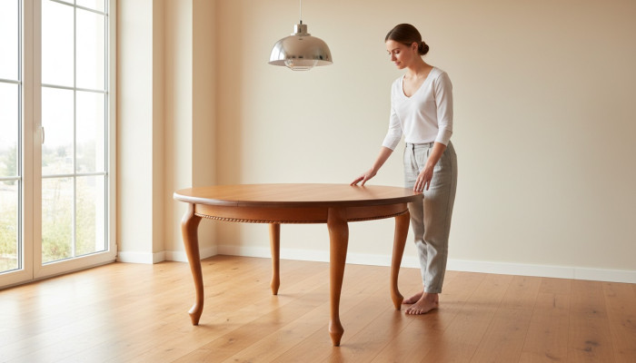 Table à manger en bois ronde Tables rondes Salle à manger 150x150 cm / 200x150 cm Table ronde