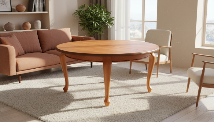 Table à manger en bois ronde Tables rondes Salle à manger 150x150 cm / 200x150 cm Table ronde