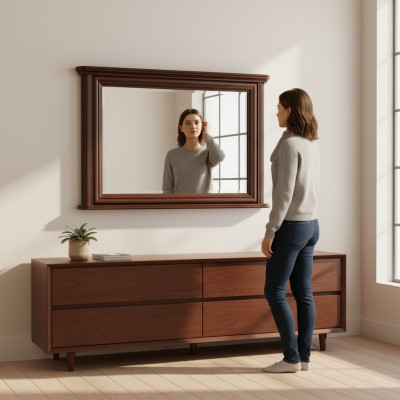 Cadre en bois véritable de designer classique XXL Miroir 107x71 Miroir - Modèle W-L2