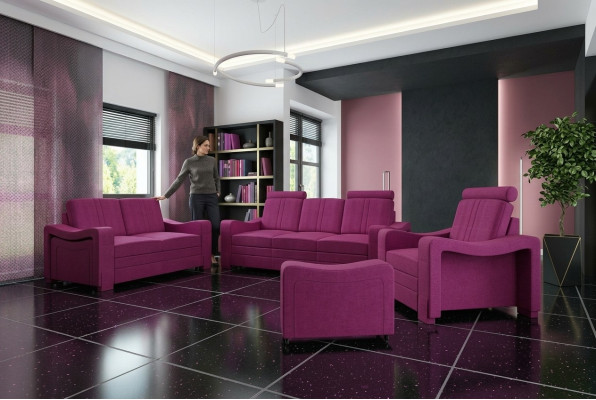 Ensemble de canapés en tissu Sofa Mobilier Canapé Suite Canapé en tissu 3+2+1 Paysage de vie