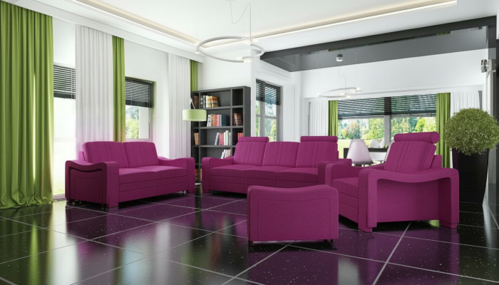 Ensemble de canapés en tissu Sofa Mobilier Canapé Suite Canapé en tissu 3+2+1 Paysage de vie