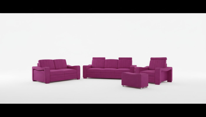 Ensemble de canapés en tissu Sofa Mobilier Canapé Suite Canapé en tissu 3+2+1 Paysage de vie