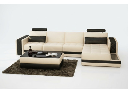 Canapé en cuir Canapé Coin Canapé en forme de L Suite Design Moderne