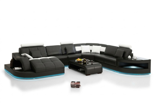 Canapé en cuir Canapé Canapé d'angle Canapé d'angle Suite d'angle Design Moderne Nouveau Canapé