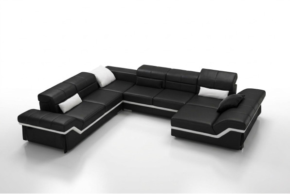 CANAPÉ EN CUIR XXL Salon paysager Canapé d'angle DESIGN CANAPÉ CANAPÉ Suite Canapé d'angle neuf