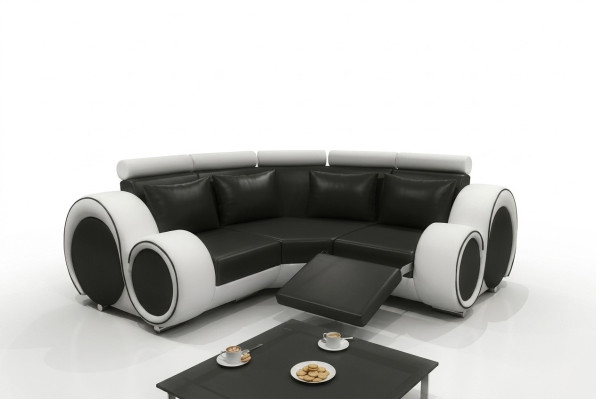Canapé d'angle Coin Canapé Couch BERX Revêtement Canapé d'angle en cuir Suite paysage Vivant en forme de L