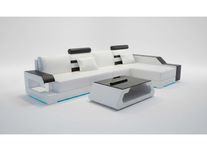 Canapé en cuir canapé de salon paysage vivant canapé d'angle coin décor design suite moderne