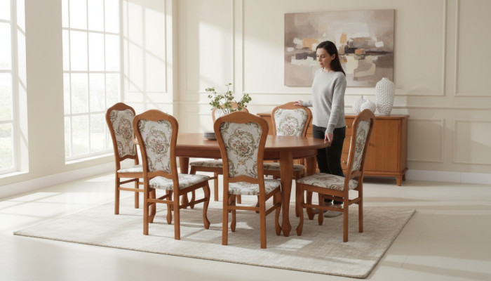 Table à manger & 8x Chaises Ensemble de salle à manger Ensemble de repas Classique Table Chaise Tables