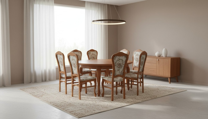 Table à manger & 8x Chaises Ensemble de salle à manger Ensemble de repas Classique Table Chaise Tables